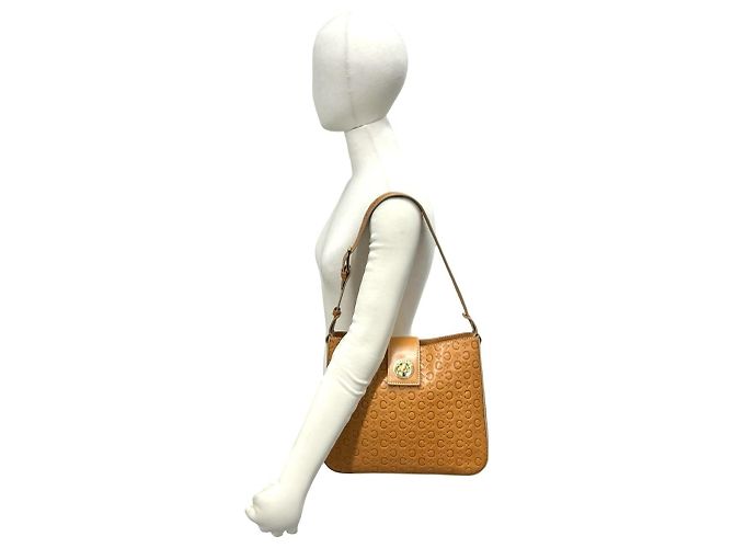 Céline Borsa a tracolla in pelle marrone Celine C Macadam Blazon Triomphe Logo - vista 2