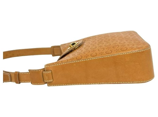 Céline Borsa a tracolla in pelle marrone Celine C Macadam Blazon Triomphe Logo - vista 5