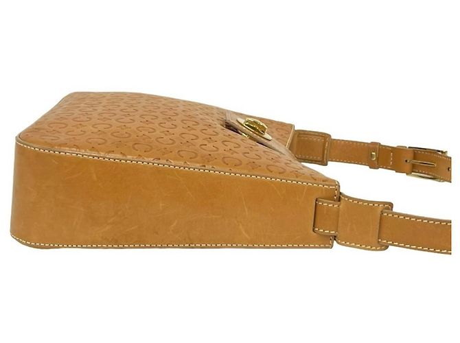 Céline Borsa a tracolla in pelle marrone Celine C Macadam Blazon Triomphe Logo - vista 6