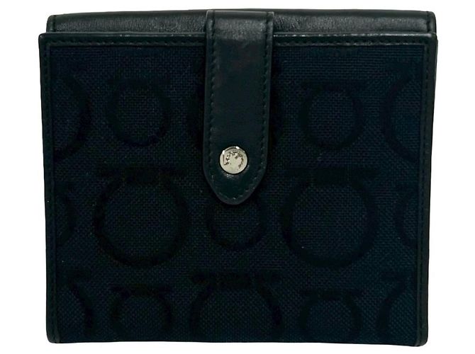 Gancini Cartera de dos pliegues negra Salvatore Ferragamo - vista 2