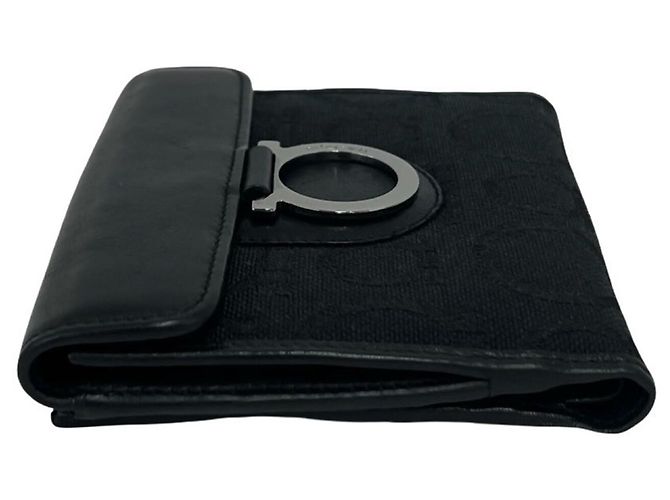 Gancini Cartera de dos pliegues negra Salvatore Ferragamo - vista 4
