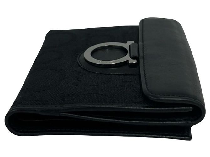 Gancini Cartera de dos pliegues negra Salvatore Ferragamo - vista 5