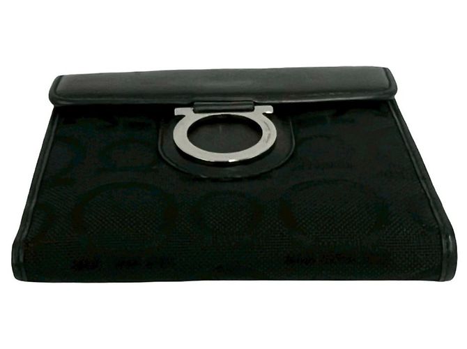 Gancini Cartera de dos pliegues negra Salvatore Ferragamo - vista 6