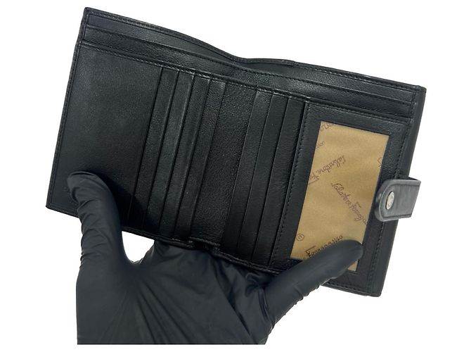 Gancini Cartera de dos pliegues negra Salvatore Ferragamo - vista 7