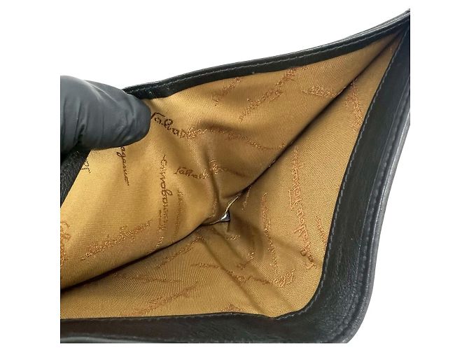 Gancini Cartera de dos pliegues negra Salvatore Ferragamo - vista 8