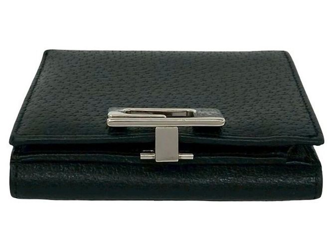 Gucci Leder-Bifold-Geldbörse mit G-Logo-Hardware Schwarz - Ansicht 3