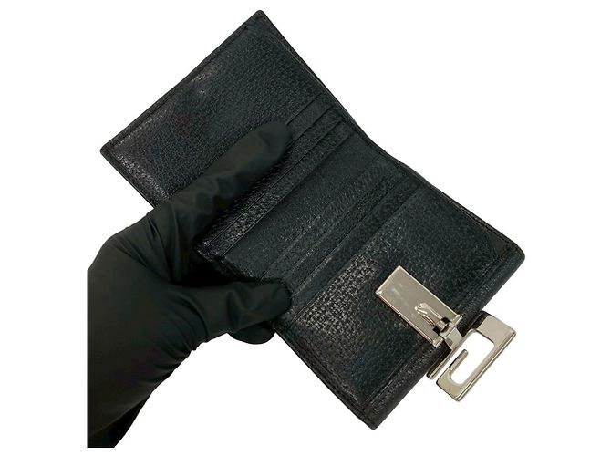 Gucci Leder-Bifold-Geldbörse mit G-Logo-Hardware Schwarz - Ansicht 7