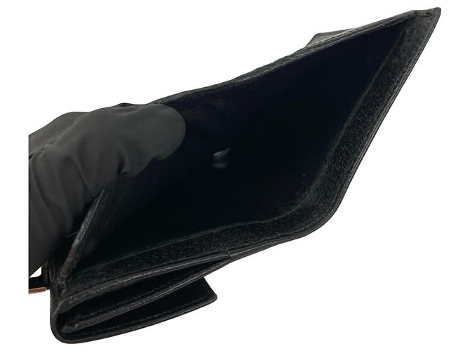 Gucci Leder-Bifold-Geldbörse mit G-Logo-Hardware Schwarz - Ansicht 8