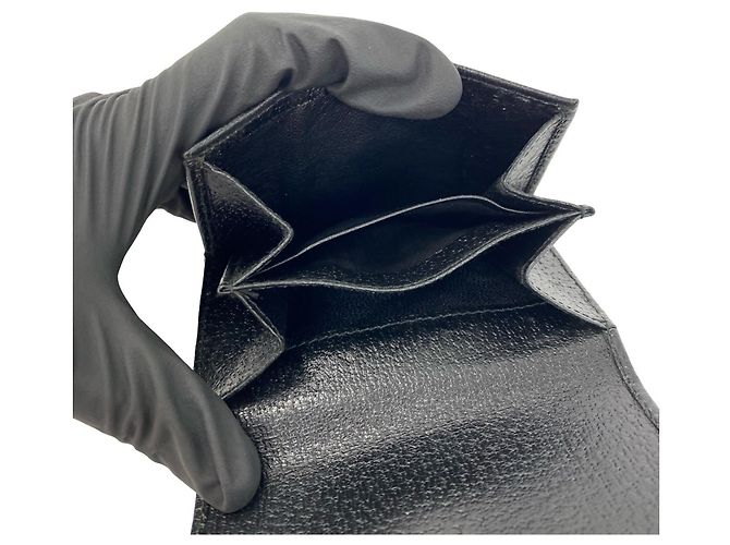 Gucci Leder-Bifold-Geldbörse mit G-Logo-Hardware Schwarz - Ansicht 9