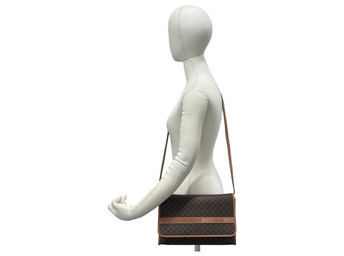 Céline Celine Vintage Macadam Blazon Triomphe Pattern Schultertasche Braun - Ansicht 2