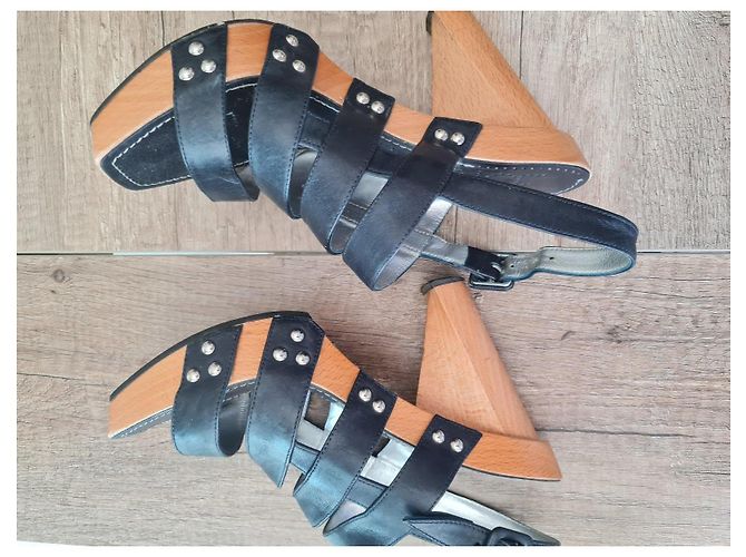 Free Lance Sandali con tacco in pelle nera Nero - vista 6