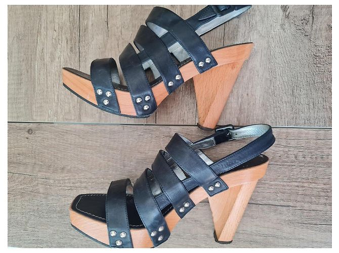 Free Lance Sandali con tacco in pelle nera Nero - vista 7