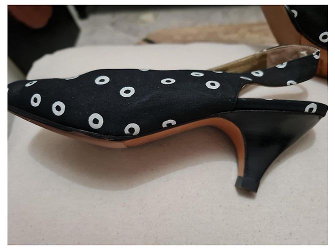 Décolleté slingback YVES SAINT LAURENT a pois Nero - vista 3