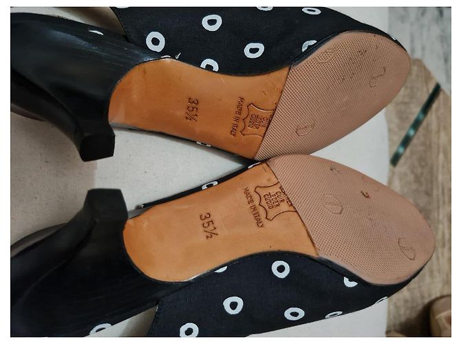 Décolleté slingback YVES SAINT LAURENT a pois Nero - vista 5