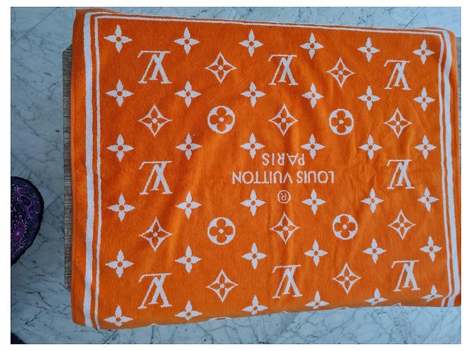 Louis Vuitton Monogram Strandtuch Orange Weiß - Ansicht 2