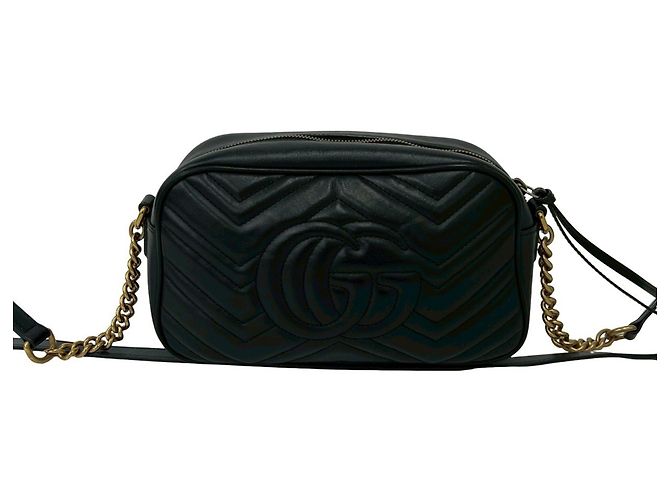 Gucci GG Marmont gesteppte Leder Schultertasche Schwarz - Ansicht 3