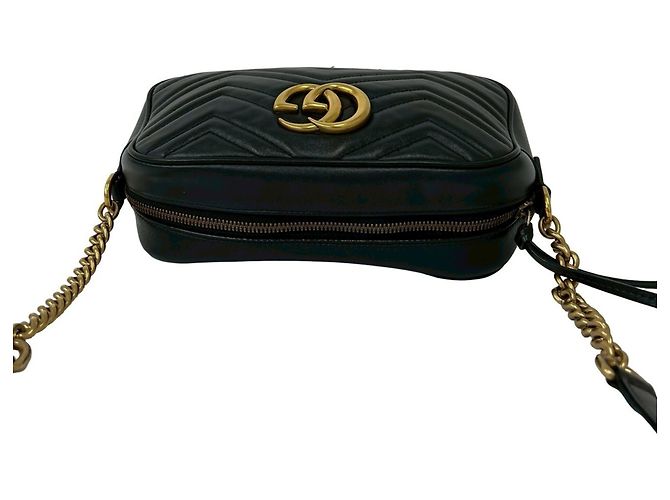 Gucci GG Marmont gesteppte Leder Schultertasche Schwarz - Ansicht 4