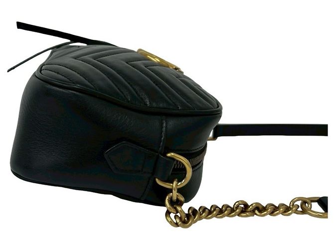 Gucci GG Marmont gesteppte Leder Schultertasche Schwarz - Ansicht 6