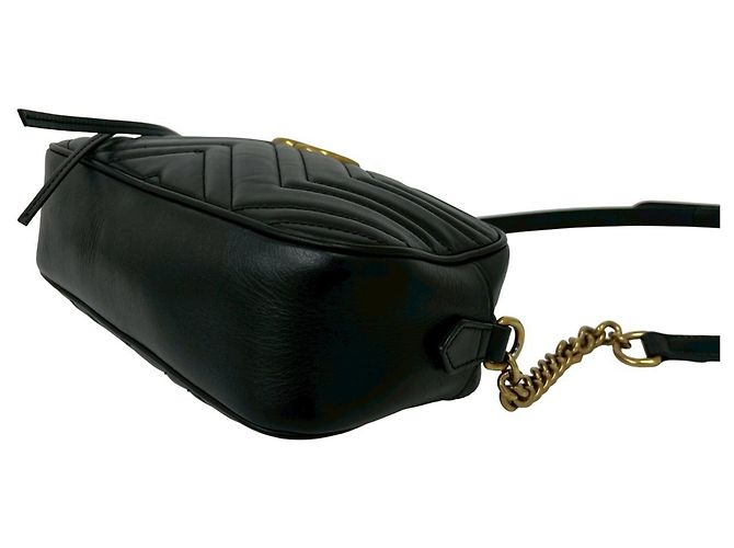 Gucci GG Marmont gesteppte Leder Schultertasche Schwarz - Ansicht 8