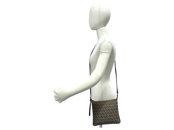 Pochette Fendi Zucchino Pattern FF Marrone - vista 2