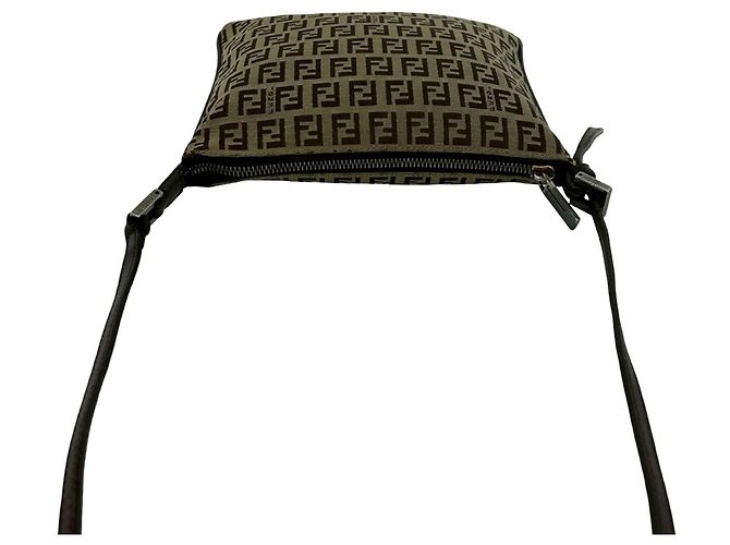 Pochette Fendi Zucchino Pattern FF Marrone - vista 4