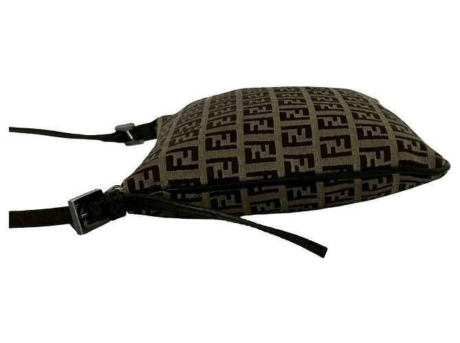 Pochette Fendi Zucchino Pattern FF Marrone - vista 5