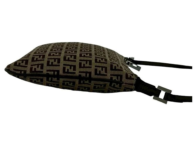 Pochette Fendi Zucchino Pattern FF Marrone - vista 6