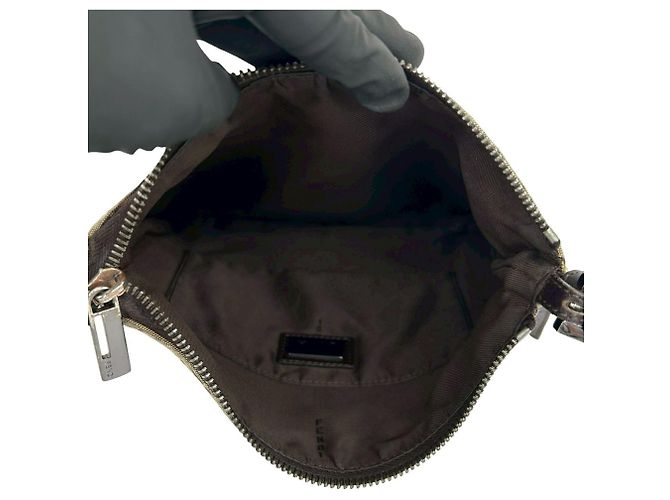 Pochette Fendi Zucchino Pattern FF Marrone - vista 9