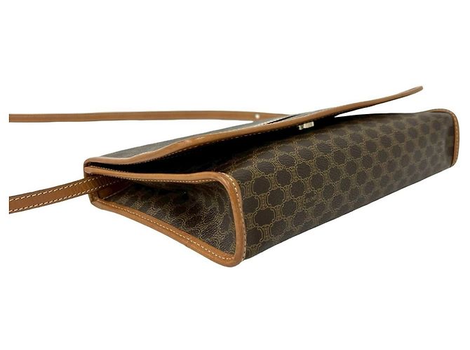 Céline Celine Vintage Macadam Blazon Triomphe Logo Pattern Schultertasche Braun - Ansicht 7