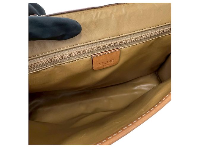 Céline Celine Vintage Macadam Blazon Triomphe Logo Pattern Schultertasche Braun - Ansicht 9