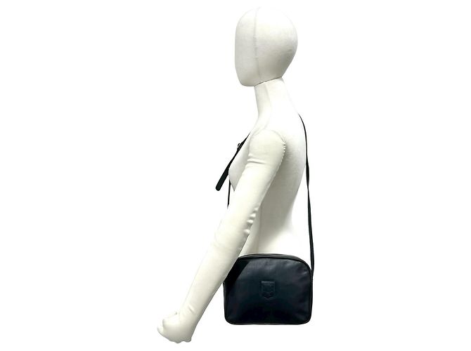 Céline Celine Vintage Triomphe Logo Lederschultertasche Schwarz - Ansicht 2