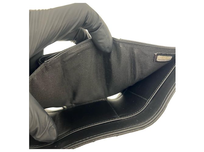 Cartera tríptico de piel caviar negro Chanel - vista 8