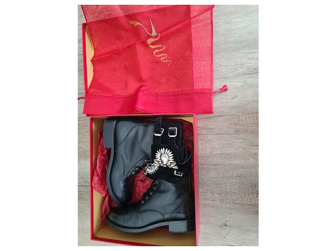 Rene Caovilla Stivali in pelle nera ornati con cristalli Swarovski Nero - vista 7