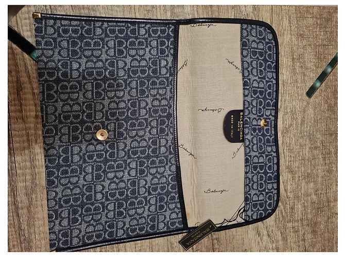 Pochette Balenciaga Monogram Blu e Nero - vista 2