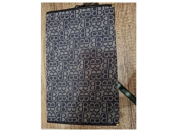 Pochette Balenciaga Monogram Blu e Nero - vista 4