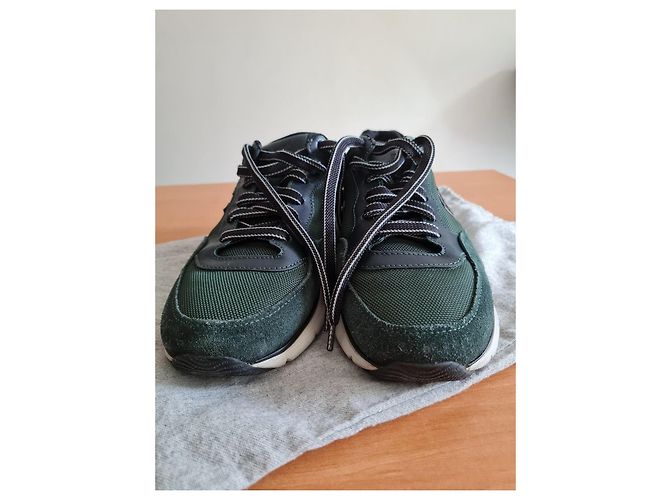 Sneakers Hogan in scamosciato verde e pelle blu navy Nero - vista 2