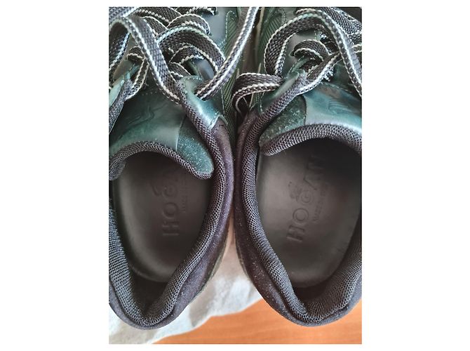 Sneakers Hogan in scamosciato verde e pelle blu navy Nero - vista 5
