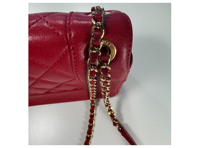 Chanel Classic Flap Bag Cuir Agneau Matelassé Rouge - vue 10