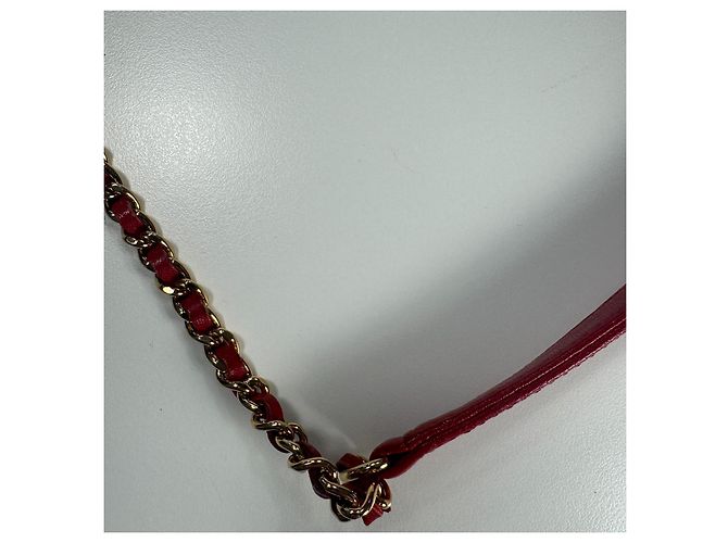 Chanel Classic Flap Bag Cuir Agneau Matelassé Rouge - vue 12