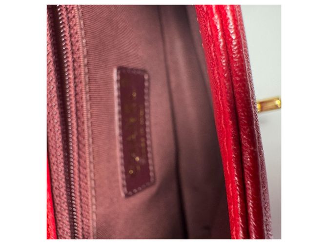 Chanel Classic Flap Bag Cuir Agneau Matelassé Rouge - vue 15