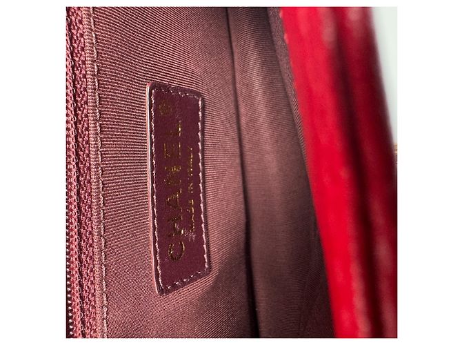 Chanel Classic Flap Bag Cuir Agneau Matelassé Rouge - vue 16