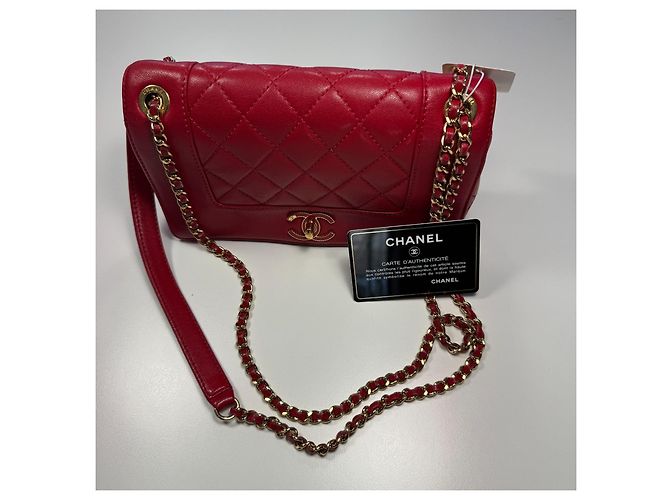 Chanel Classic Flap Bag Cuir Agneau Matelassé Rouge - vue 19