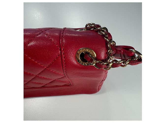 Chanel Classic Flap Bag Cuir Agneau Matelassé Rouge - vue 7
