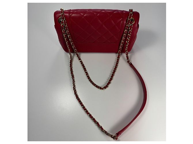Chanel Classic Flap Bag Cuir Agneau Matelassé Rouge - vue 8