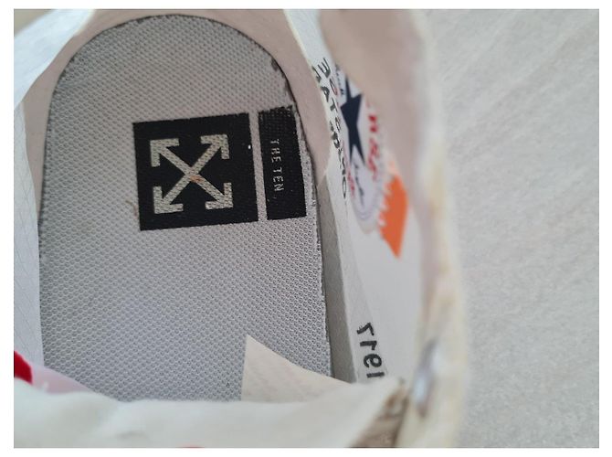 Sneakers Converse x Off-White "The Ten" Chuck Taylor Vulcanized Bianco Beige - vista 5