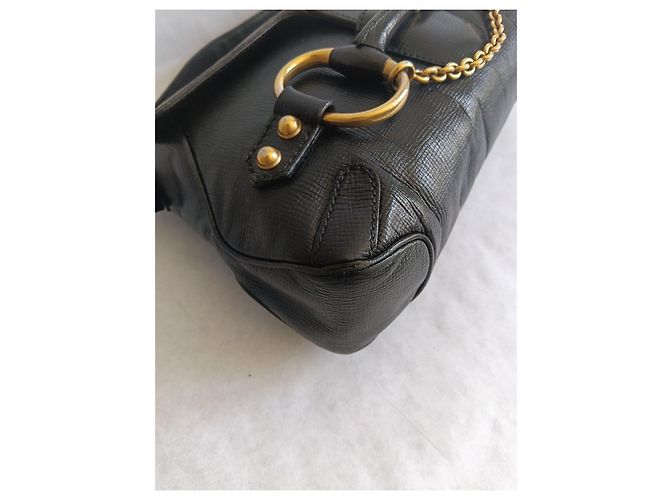 Gucci Borsa a tracolla Horsebit in pelle nera Nero D'oro - vista 11