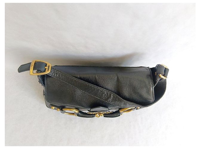 Gucci Borsa a tracolla Horsebit in pelle nera Nero D'oro - vista 5