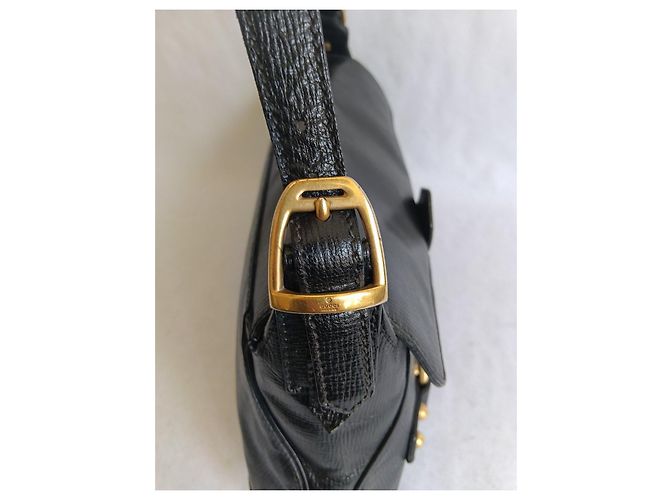 Gucci Borsa a tracolla Horsebit in pelle nera Nero D'oro - vista 9