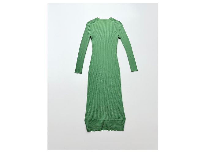FTC Cashmere geripptes Midi-Kleid mit Knopfleiste - Grün - Ansicht 2