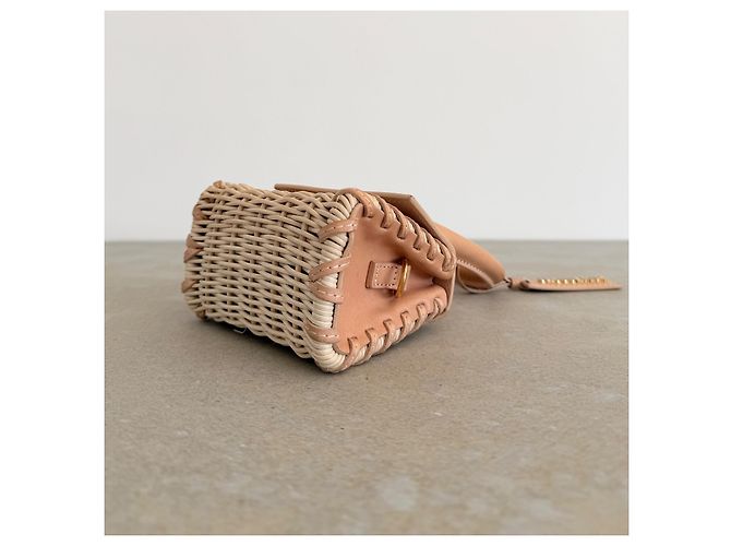 Jacquemus Le Chiquito Mini Borsa a Cestino Beige - vista 10